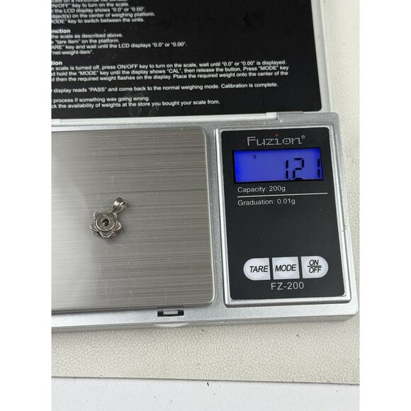 Sophia Fiori Sterling Silver Small Pendant CZ Flower Pink CZ Center - Picture 4 of 6